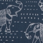 Preview: Canvas Dekostoff Home Dekor Premier Prints Twill Elefanten jeansblau