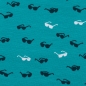 Preview: Jersey Sunglases by Käselotti aqua tiefblau  weiß