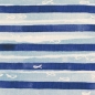 Preview: Jersey Ocean Kombi Streifen mit Fische blau weiß