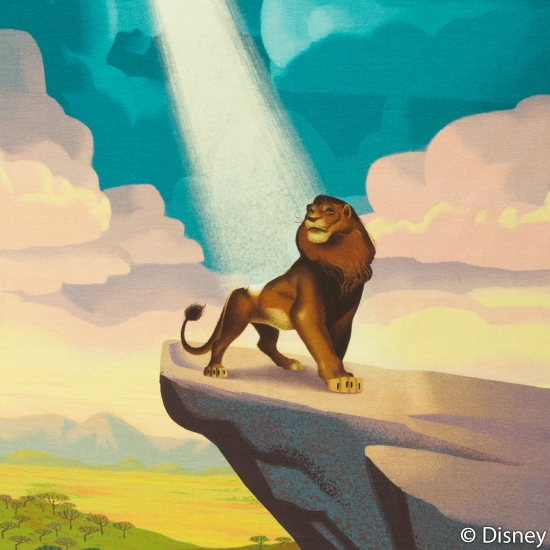 Jersey Disney Panel - Der König Der Löwen - Königsfelsen - petrol