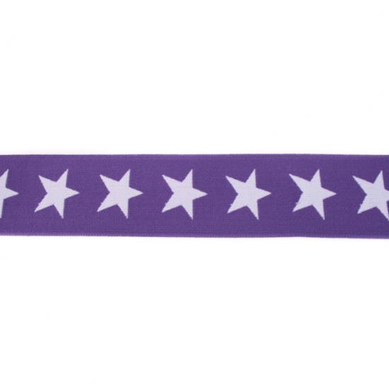 Wäschegummi mit Stern beidseitig verwendbar 40 mm violett lila