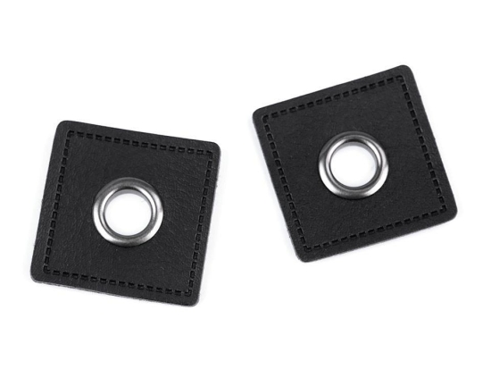 Ösenpatches Ösen Quadrat 8 mm schwarz nickel 1 Stück Farbe 7