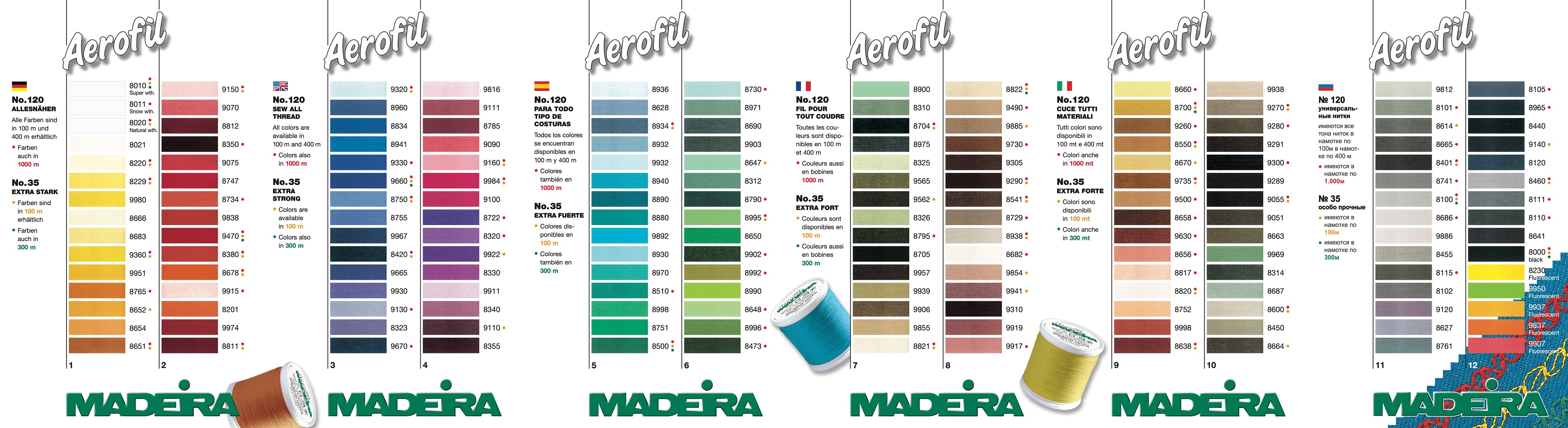 Madeira Aerofil №120 карта цветов