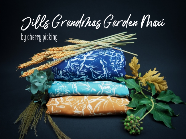 Jersey Jills Grandmas Garden Mini by Cherry Picking dunkelblau