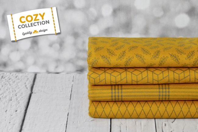 Jacquard Cozy Collection by lycklig design trendiges Karomuster senf