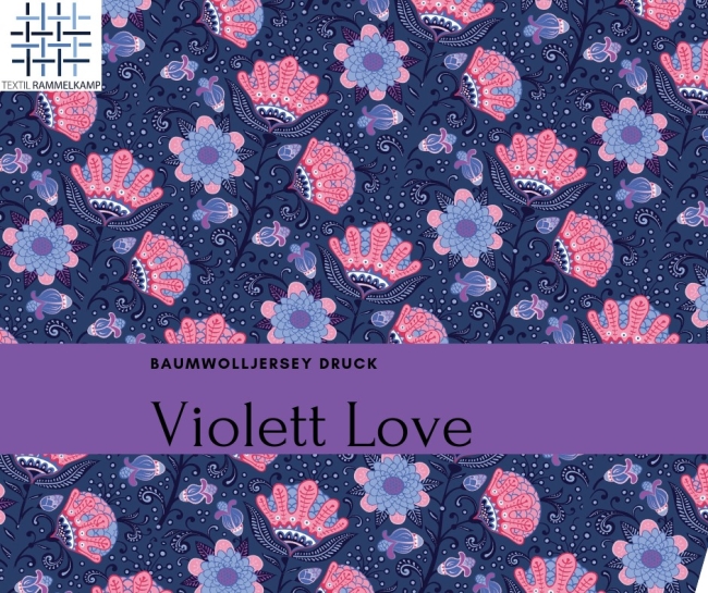 Jersey - Druck Violett Love lila Limited Edition