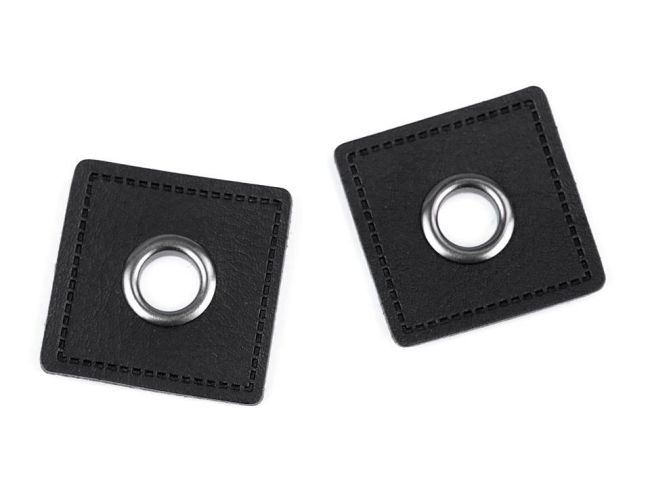 Ösenpatches Ösen Quadrat 8 mm schwarz nickel 1 Stück Farbe 7