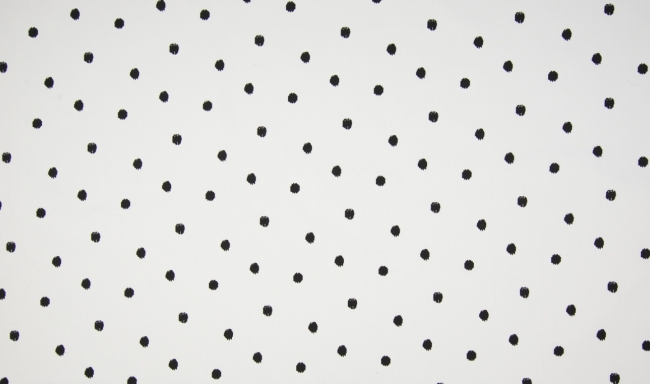 Baumwolle Webware schwarze Punkte auf weiß