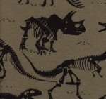 Jersey Vera schwarze skelett Dinosaurier auf khaki
