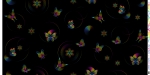 Modelsweat Lines & Dots" von Lycklig Design Regenbogen auf schwarzem Hintergrund Schmetterling Reststück 0.55 m