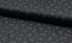 Baumwolle Webware Romantico Serie Trachtenstoff Dirndl beige graue Blumen auf schwarz 191 Reststück 1 m